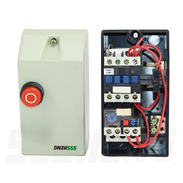 ПМЛ-1210-УХЛ4,1з,10А, IP54,с кнопкой СТОП+РЕЛЕ, РТЛ-1314-2(7-10А), Пускатель магнитный